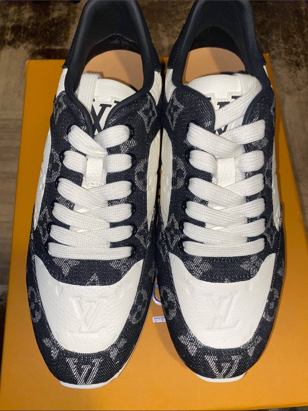 Louis Vuitton Men's Black & White Monogram Low-Top Sneakers